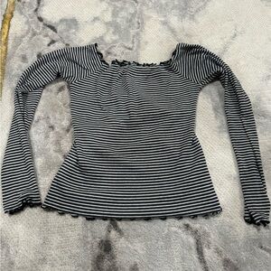 women off the shoulder striped top size large